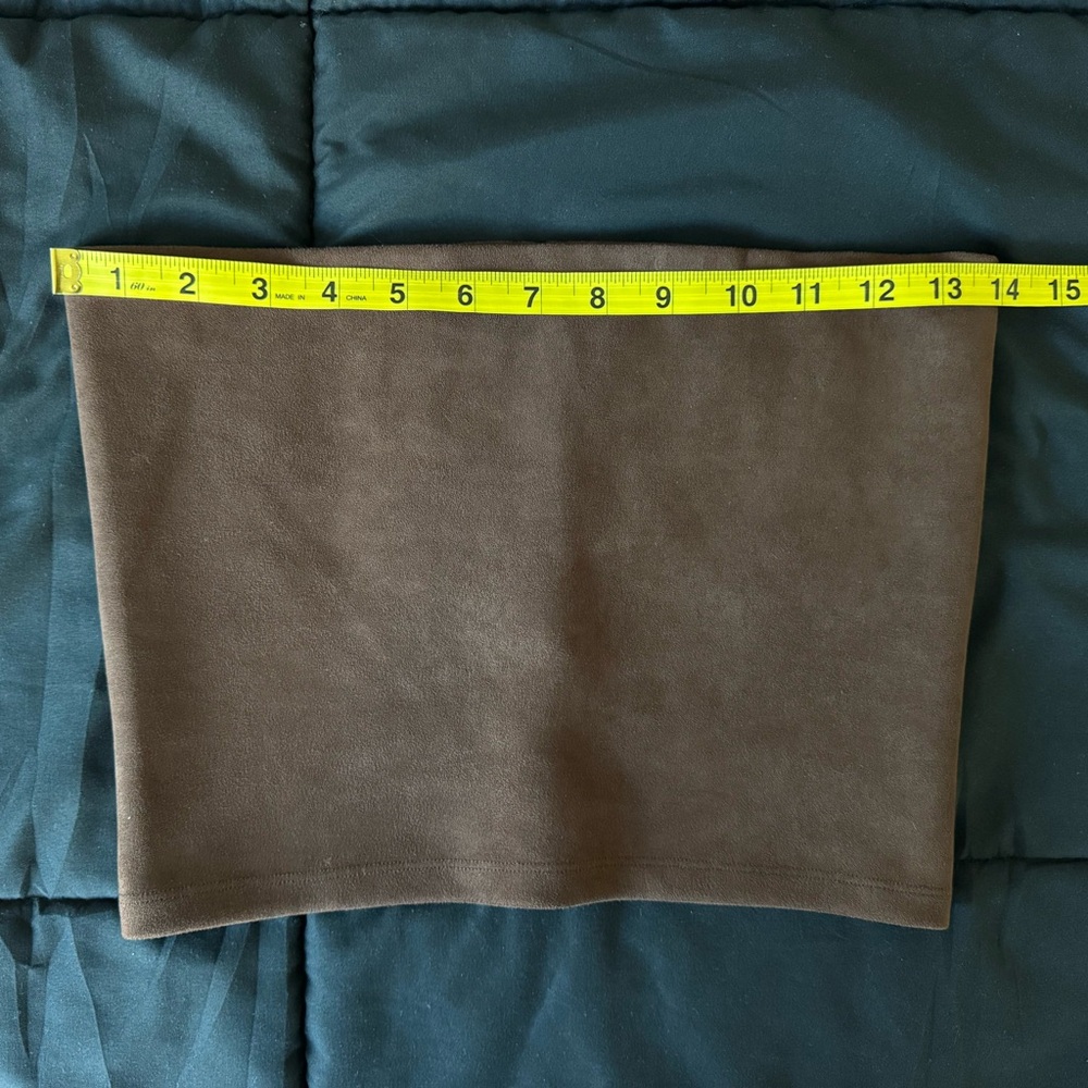 leset gaia cropped faux-suede bandeau tube top in choco brown - Picture 12 of 13